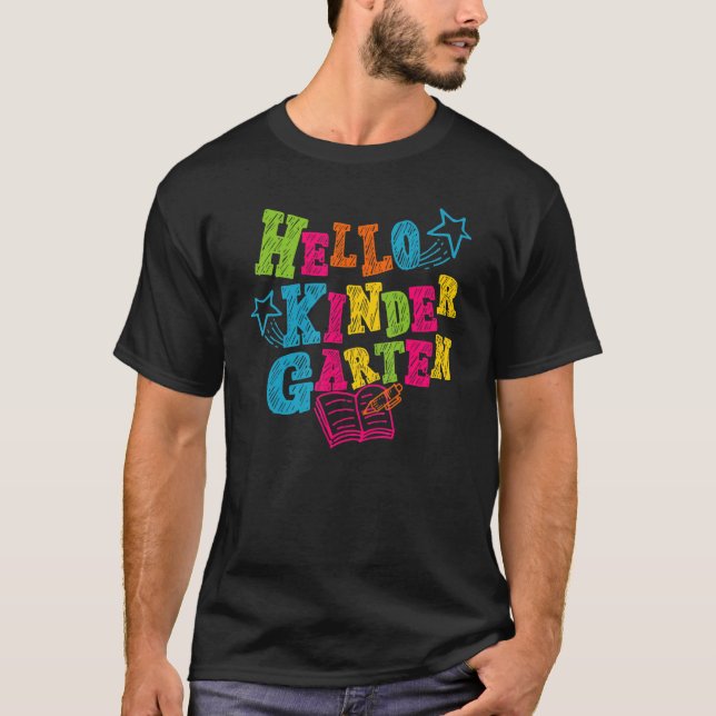 Hello Kindergarten Back To School Vibes Hello Kind T-Shirt (Front)