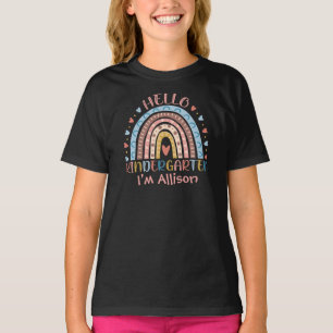 Hello Kindergarten Boho Rainbow Back to School T-Shirt