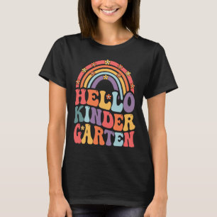 Hello Kindergarten Boho Rainbow Back To School  T-Shirt