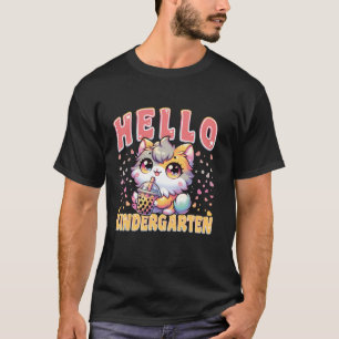 Hello Kindergarten Cat Girls for first day of Kind T-Shirt
