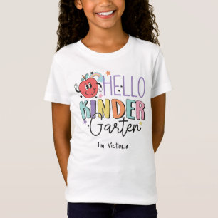 Hello Kindergarten Colourful Elementary School T-Shirt