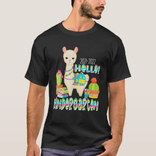 Hello Kindergarten Cute Llama Alpaca Back To Schoo T-Shirt