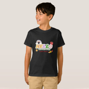Hello Kindergarten Cute Rocket Pencil Back to Scho T-Shirt