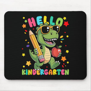 Hello Kindergarten Dinosaur First Day Back To Scho Mouse Mat