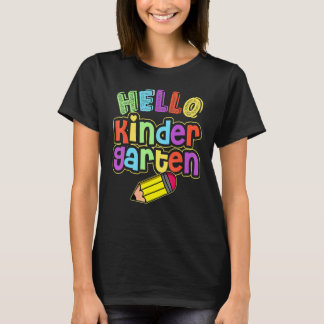 Hello Kindergarten First Day Of Kindergarten Back T-Shirt