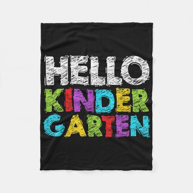Hello Kindergarten Funny Back To School Student &a Fleece Blanket (Front)