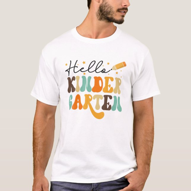 Hello Kindergarten Happy New School Year 1St Day O T-Shirt (Front)