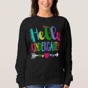 Hello Kindergarten Heart Teacher Student Back To S Sweatshirt