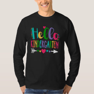 Hello Kindergarten Heart Teacher Student Back To S T-Shirt