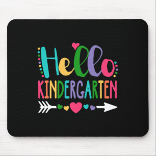 Hello Kindergarten Heart Teacher Student Byck To S Mouse Mat