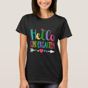 Hello Kindergarten Heart Teacher Student Byck To S T-Shirt