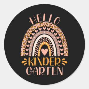 Hello Kindergarten Kg1 Kg2 Teacher Back To School Classic Round Sticker
