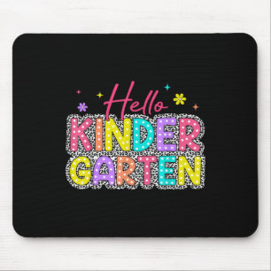 Hello Kindergarten Leopard Back School Educate Cl Mouse Mat