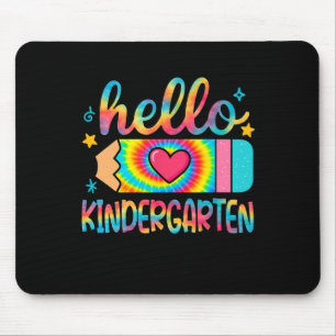 Hello Kindergarten Pencil Tie Dye Back To School K Mouse Mat