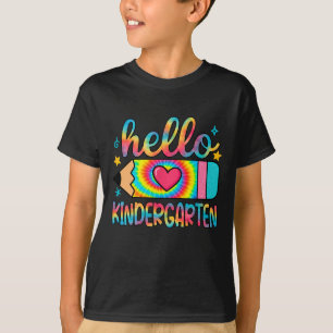 Hello Kindergarten Pencil Tie Dye Back To School K T-Shirt
