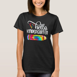 Hello Kindergarten Pencil Tie Dye Back To School T T-Shirt