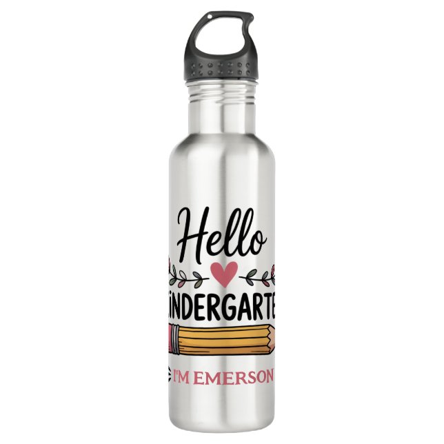 Hello Kindergarten Personalised Back To School 710 Ml Water Bottle (Front)