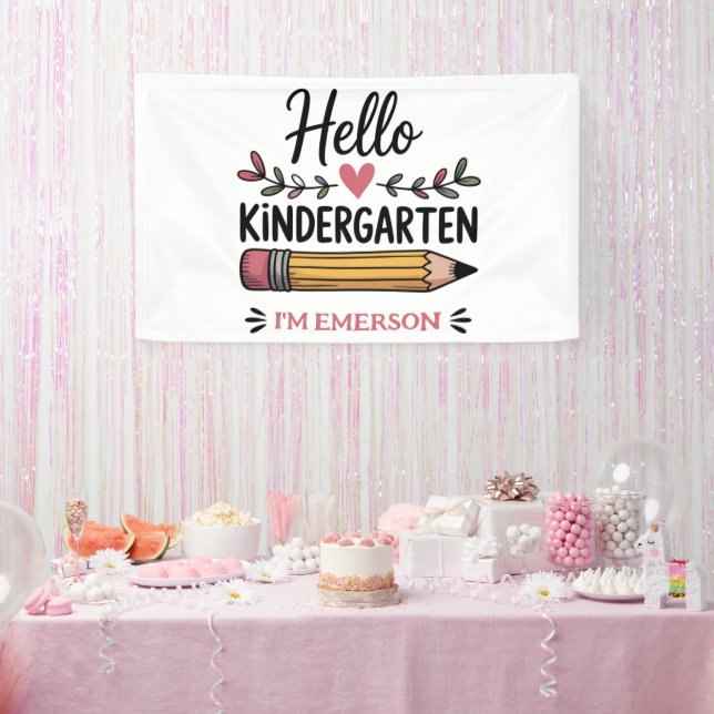 Hello Kindergarten Personalised Back To School Banner (Party)