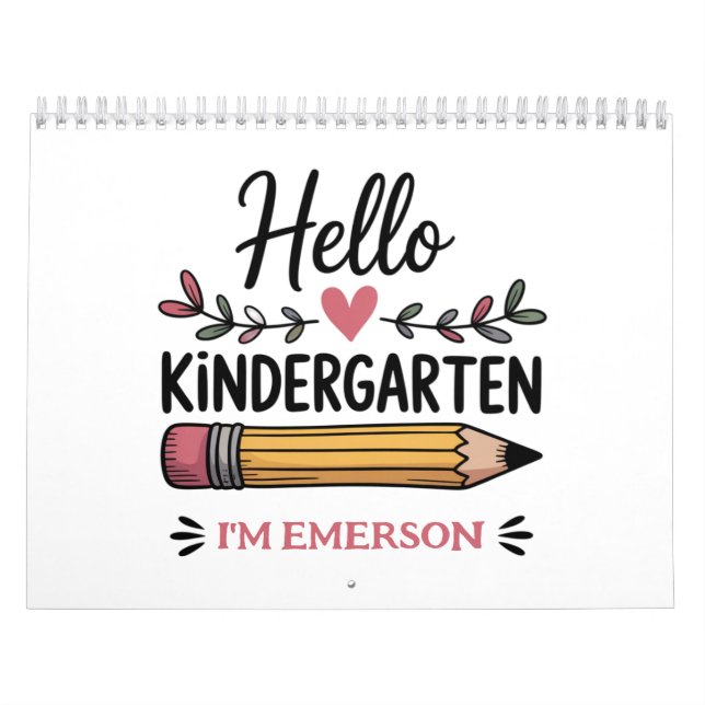 Hello Kindergarten Personalised Back To School Calendar (Cover)