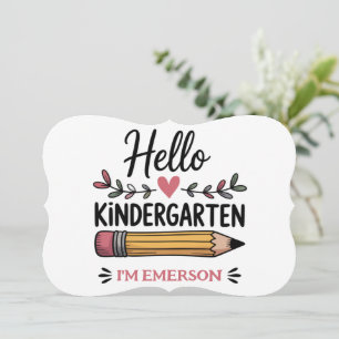 Hello Kindergarten Personalised Back To School Card