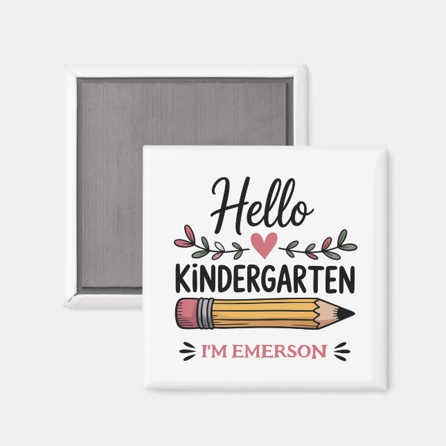 Hello Kindergarten Personalised Back To School Magnet (Front/Back)