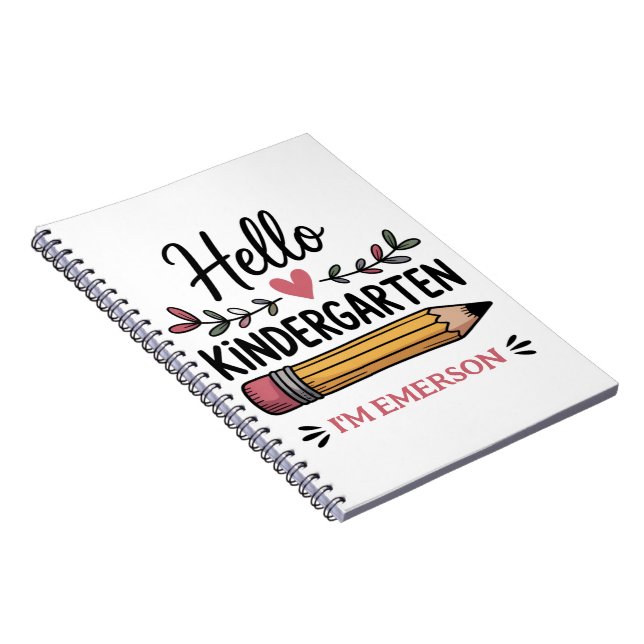 Hello Kindergarten Personalised Back To School Notebook (Right Side)