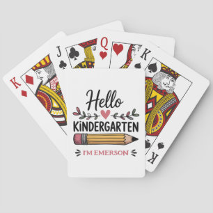 Hello Kindergarten Personalised Back To School Playing Cards