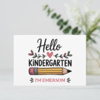 Hello Kindergarten Personalised Back To School