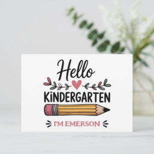 Hello Kindergarten Personalised Back To School Thank You Card