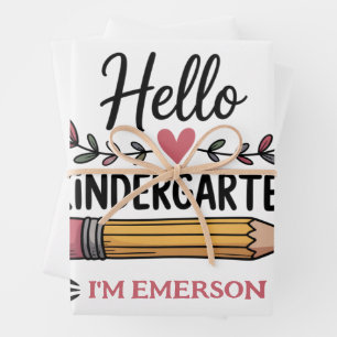 Hello Kindergarten Personalised Back To School Wrapping Paper Sheet