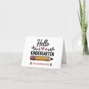 Hello Kindergarten Personalized Back To School Announcement