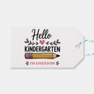 Hello Kindergarten Personalized Back To School Gift Tags