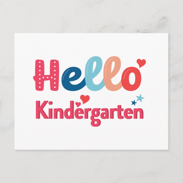 Hello kindergarten Postcard  (Front)