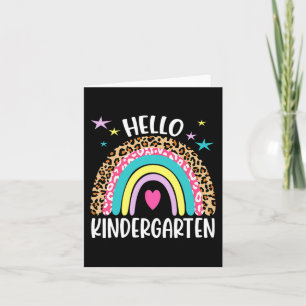 Hello Kindergarten Rainbow Back To School Teacher Card