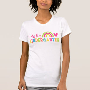 Hello Kindergarten Rainbow Back to School Teacher T-Shirt
