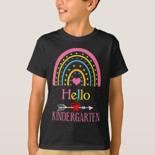 Hello Kindergarten Rainbow First Day Back To Schoo T-Shirt