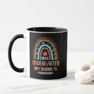 Hello Kindergarten Rainbow First Day of School Mug