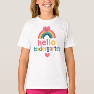 Hello Kindergarten Rainbow Heart Back To School T-Shirt