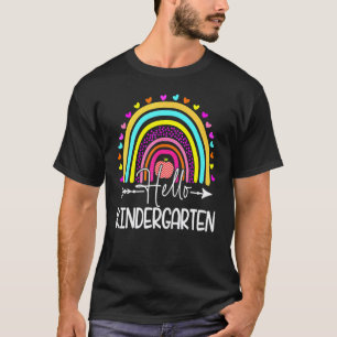 Hello Kindergarten Rainbow Teacher Kids Back To Sc T-Shirt