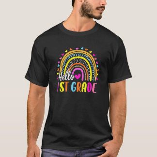Hello Kindergarten Rainbow Teacher Student 1st Day T-Shirt