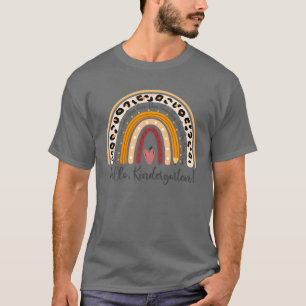 Hello Kindergarten Retro Rainbow For Teachers Girl T-Shirt