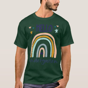 Hello Kindergarten Retro Rainbow For Teachers Girl T-Shirt