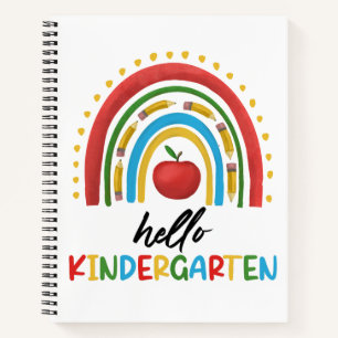 Hello Kindergarten School Rainbow Back To School Notebook