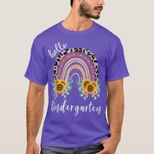 Hello Kindergarten shirt, sunflower rainbow teache T-Shirt
