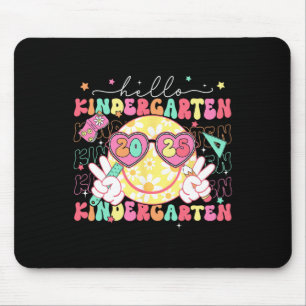Hello Kindergarten Smile Face Back To School 2025 Mouse Mat