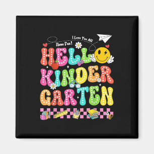 Hello Kindergarten Smile Face Back To School Teach Magnet