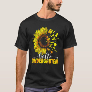 Hello Kindergarten Sunflower Teacher School Back T T-Shirt