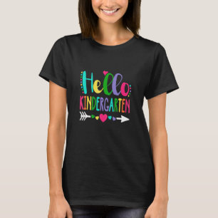 Hello Kindergarten Teacher Back To School Heart V T-Shirt