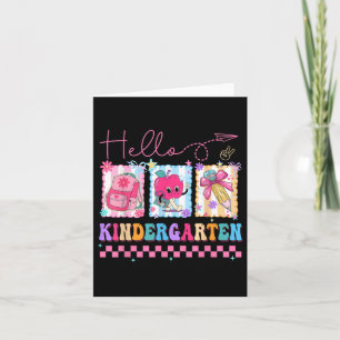 Hello Kindergarten Teacher Coquette Bow Back To Sc Card