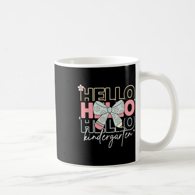 Hello Kindergarten Teacher Coquette Bow Back To Sc Coffee Mug (Right)